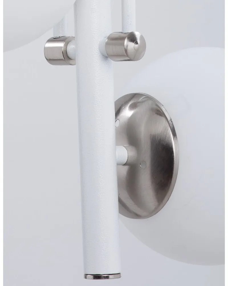 Biele/v striebornej farbe závesné svietidlo so skleneným tienidlom ø 15 cm Libra – Squid Lighting