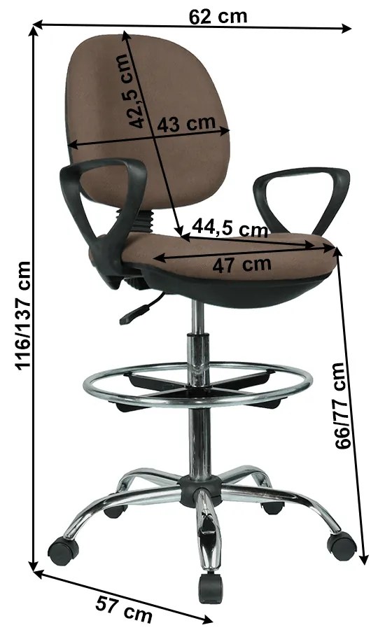 Vyvýšená pracovná stolička Korki (hnedá + čierna). Vlastná spoľahlivá doprava až k Vám domov. 1034318