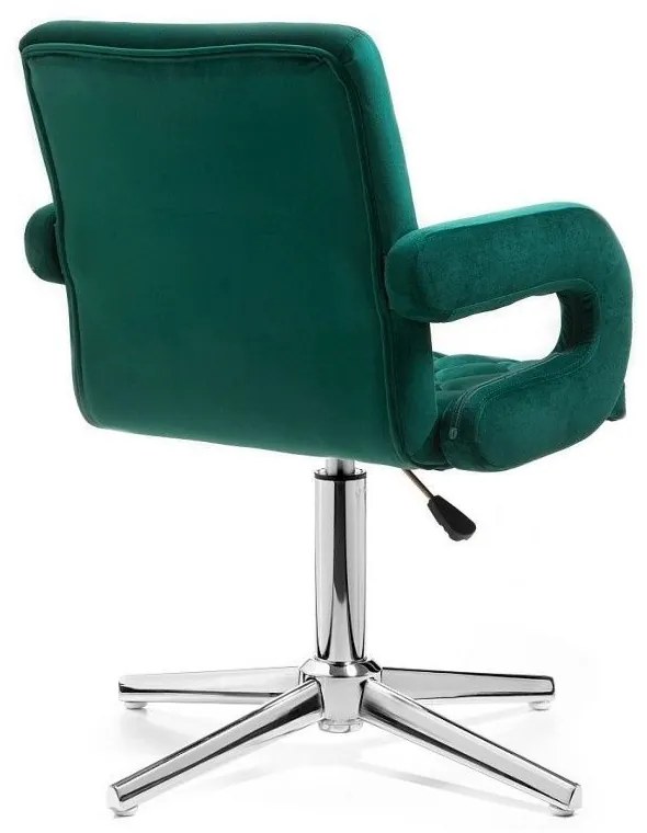 LuxuryForm DESIGN Stolička BOSTON VELUR na striebornom kríži - zelená