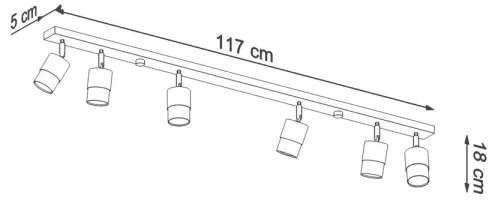 Sollux SL.1073 - Bodové svietidlo NERO 6xGU10/40W/230V čierna/zlatá