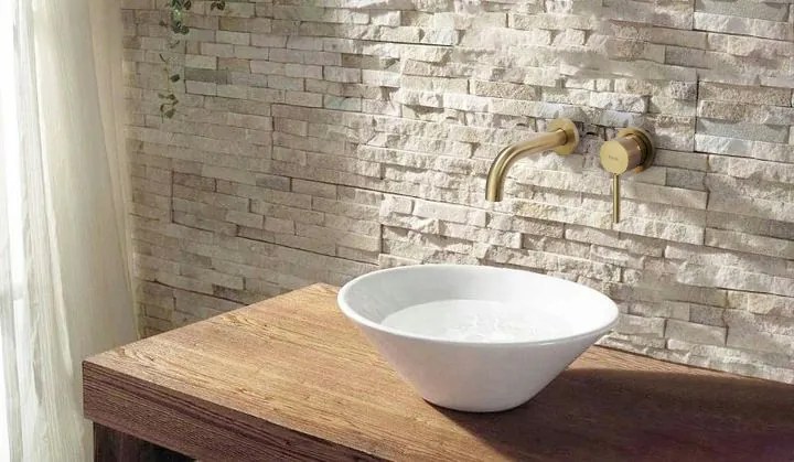 Rea Lungo, umývadlová podomietková batéria + BOX, zlatá matná, REA-B8652