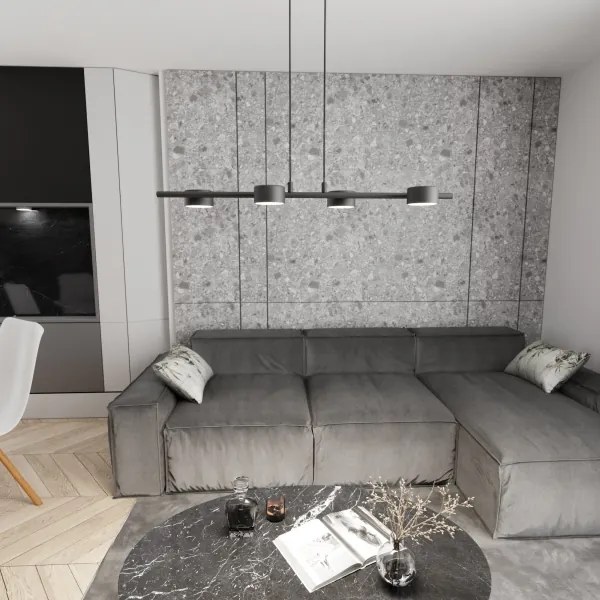 Luster na lanku SORA 4xGX53/12W/230V čierna