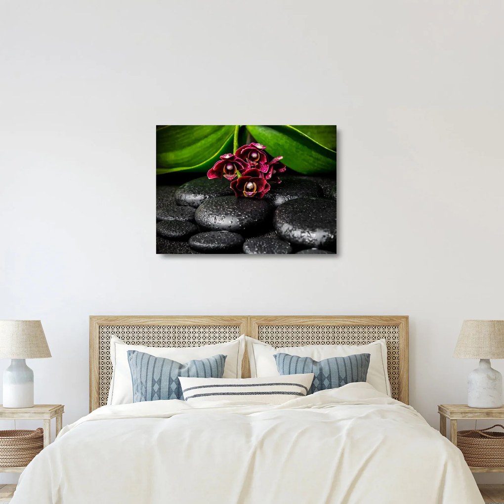 Sklenený obraz - Lávové kamene (70x50 cm)