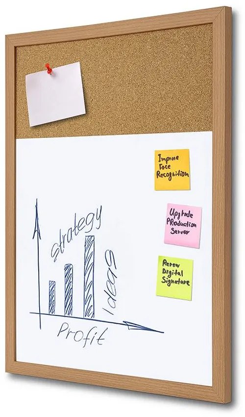 Combi Board whiteboard / korok 45 × 60 cm, biela