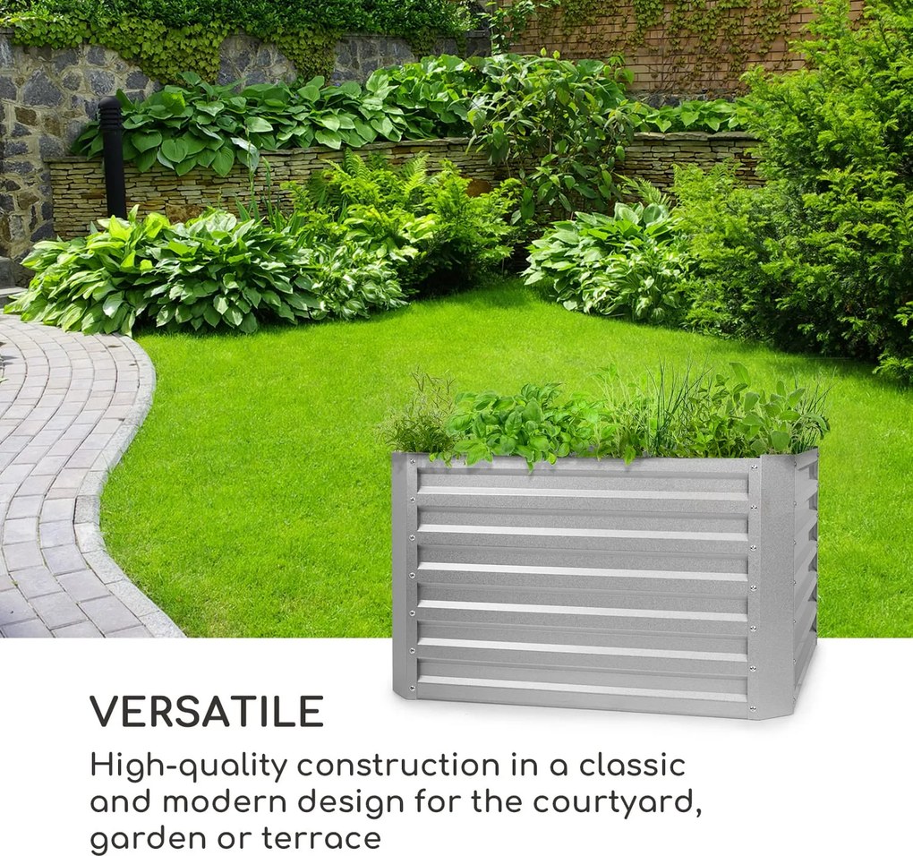 Blumfeldt Blum High Grow Straight, vyvýšený záhon, 100x60x100cm, 600l, oceľ