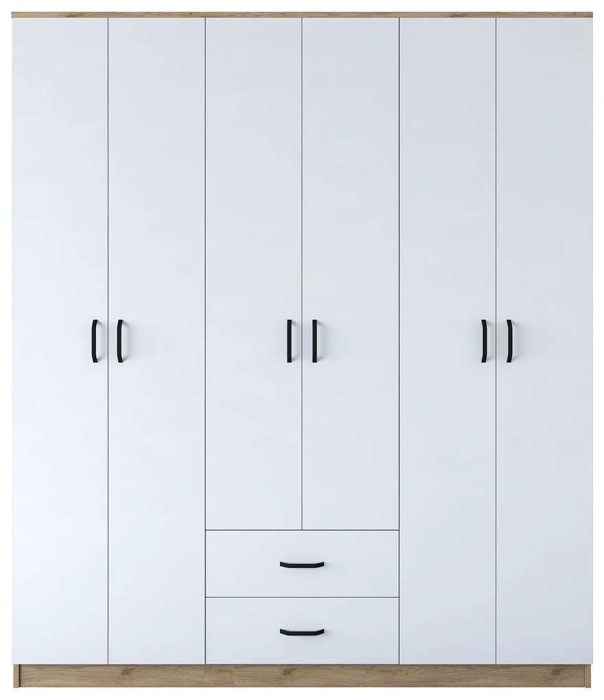 Šatní skříň BA 113 180 cm ořech/bílá