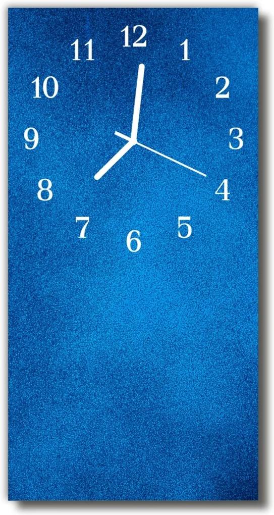 Sklenené hodiny vertikálne  modré plátno