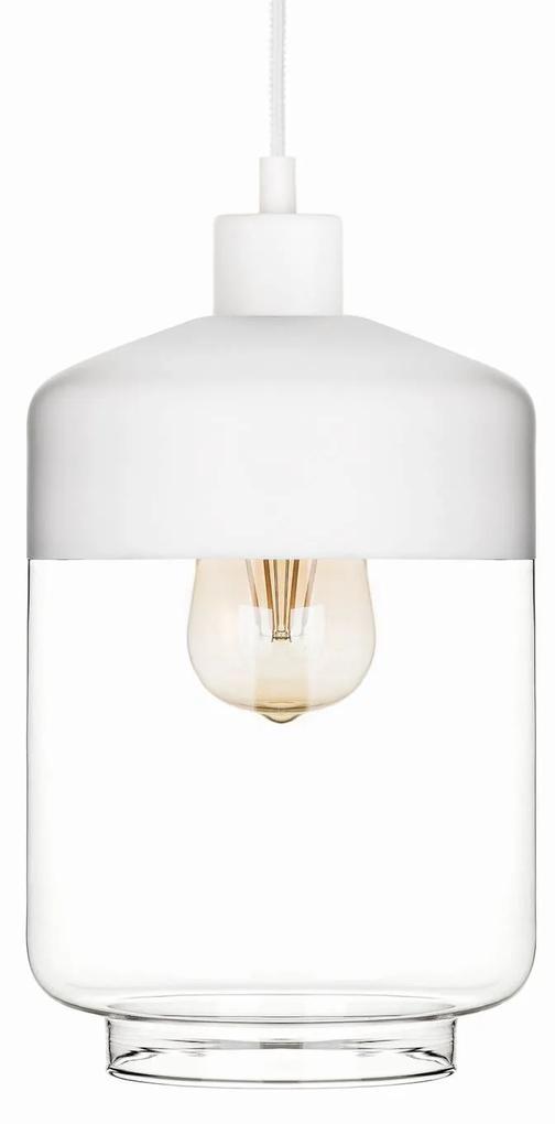 Závesná lampa Monochrome Flash číra/biela Ø 17 cm