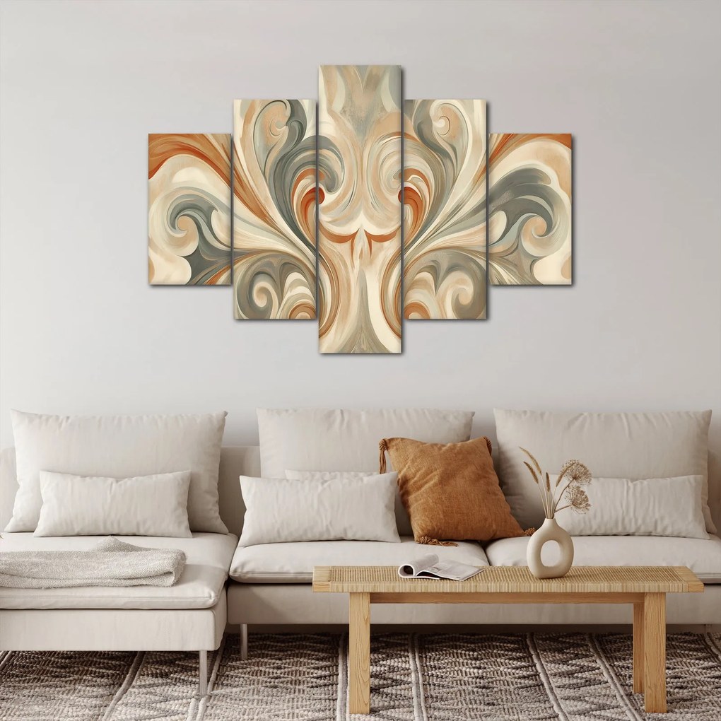 Obraz - Vír v zemitých farbách (150x105 cm)