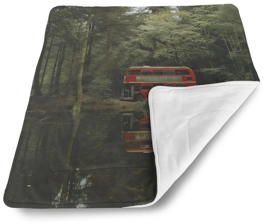 Sablio Deka pre bábätko Červený poschodový autobus - 80x100 cm