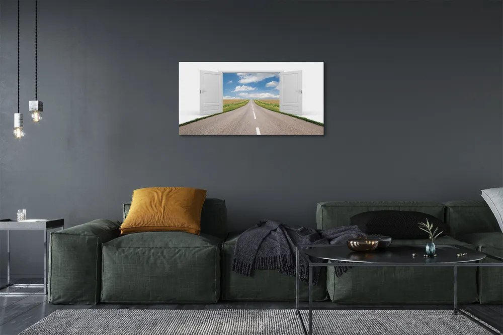 Obraz na plátne Poľná cesta 3d dvere 125x50 cm