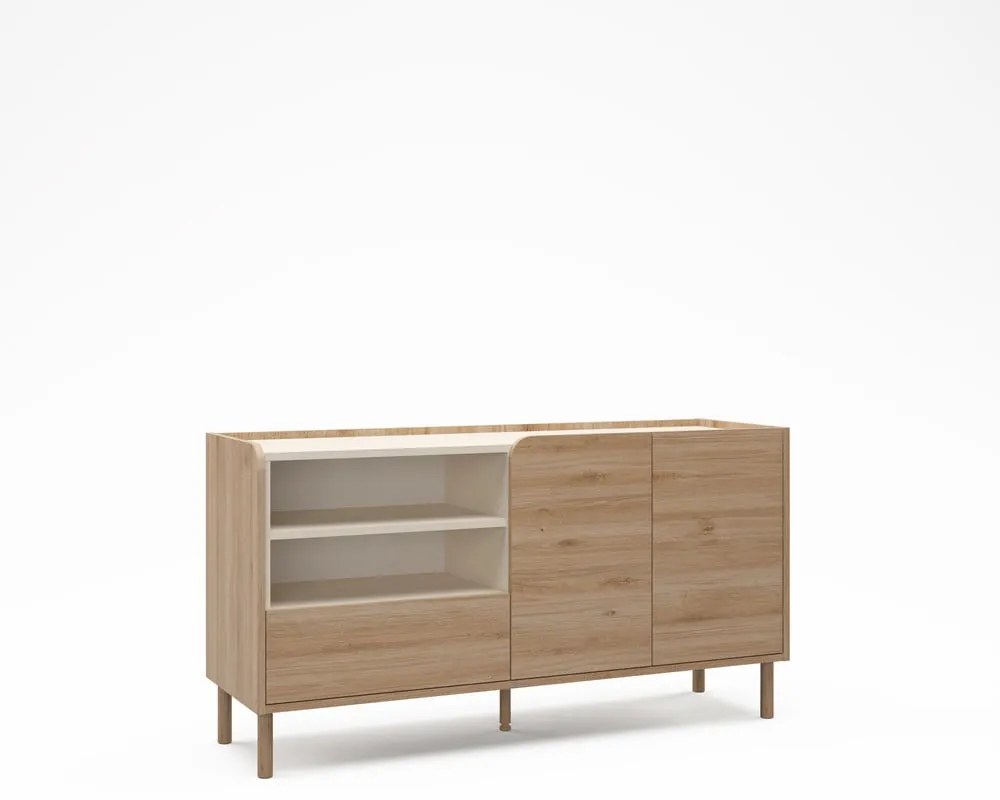 Komoda v dekore duba v prírodnej farbe 141x75,5x44 cm Monza – Marckeric