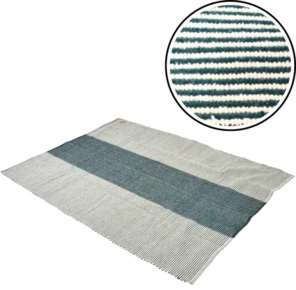 Koberec ESQUINA 140x200 cm, zeleno-biely