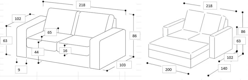 Hnedá rozkladacia pohovka 218 cm Resmo - Scandic