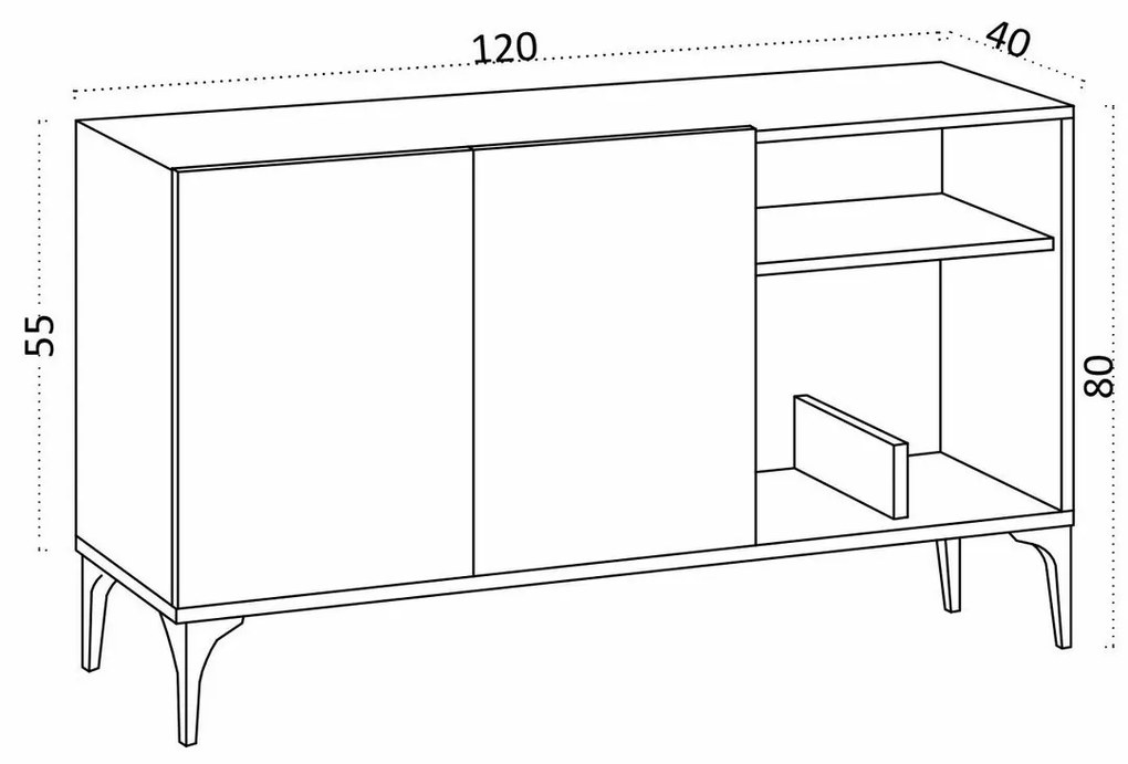 Skrinka Oscar Sapphire Oak and Black