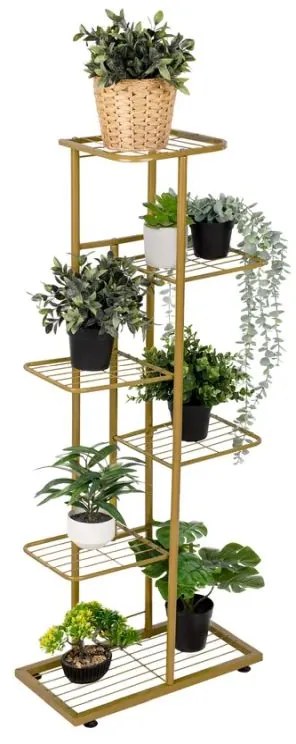 Kondela Kovový stojan na kvety, zlatý, BAMIR TYP 3