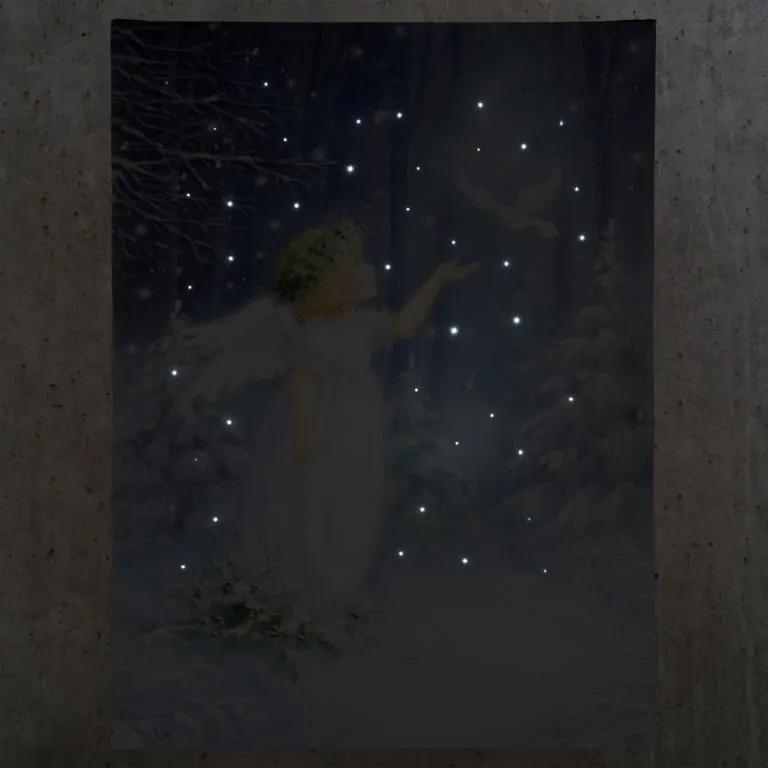 Nástenná maľba anjel strážny, 40 LED, 30 x 40 cm