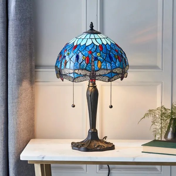 Endon 64090 - Stolná lampa Tiffany DRAGONFLY 2xE27/60W/230V pr. 30 cm