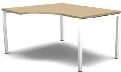 Ergo kancelársky stôl MOON U, 140 x 120 x 74 cm, biely/biely