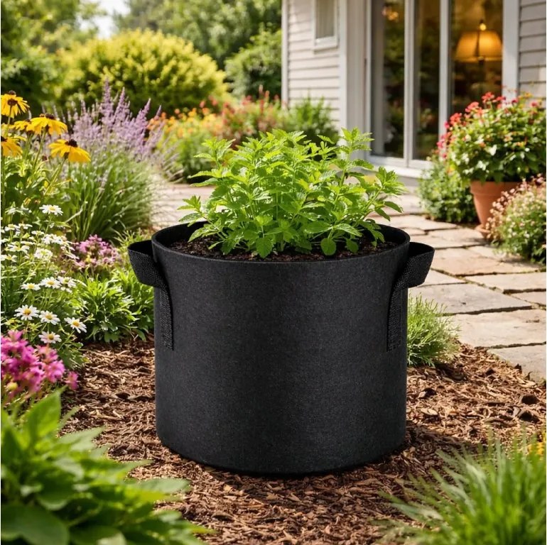 Textilný kvetináč BestBerg BBGR-26GB / 26 l / čierna
