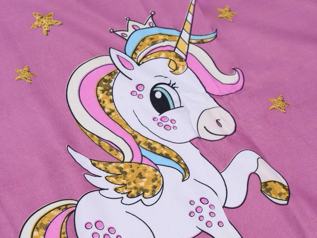 Detské obliečky JEDNOROŽEC fialové Rozmer obliečky: 70 x 80 cm | 140 x 200 cm