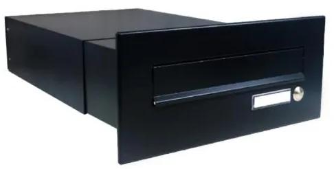 DOLS B-042-Z RAL - poštová schránka na zamurovanie, s menovkou a zvonkovým tlačidlom / Barva schránky:Černá RAL 9005