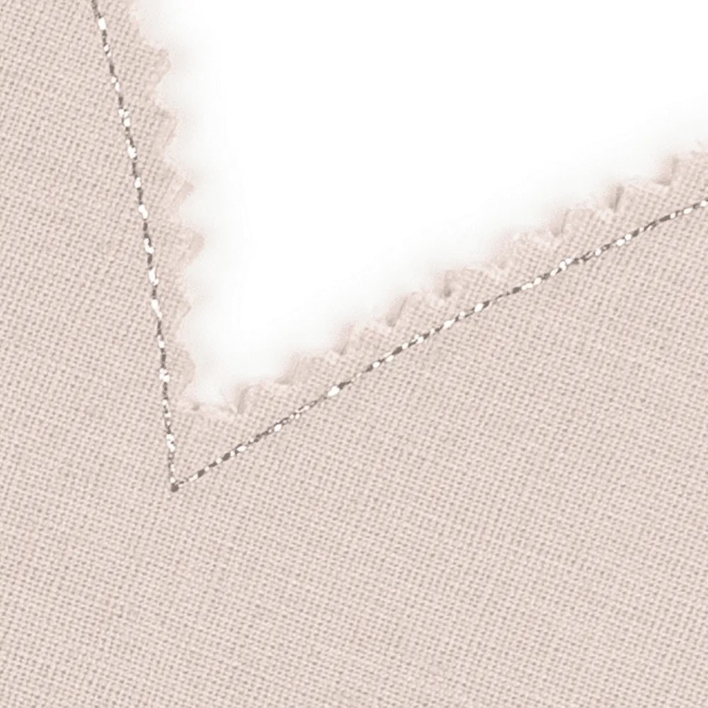 Ľanové prestieranie javorový list púdrová ružová so striebrom 37x37cm