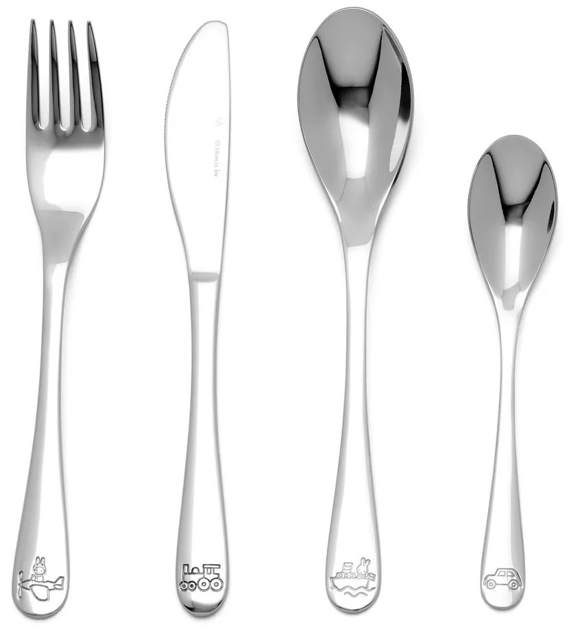 Antikoro detský príbor v striebornej farbe 4 ks Miffy – Zilverstad