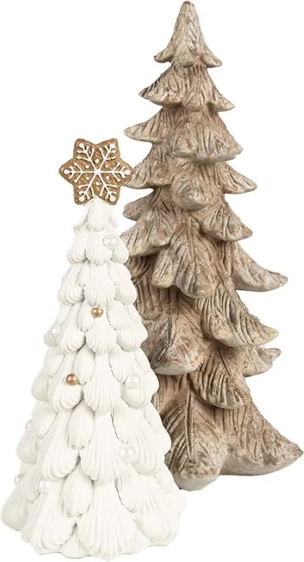 Biely cukrový stromček s perníkovou hviezdou - 13*26 cm