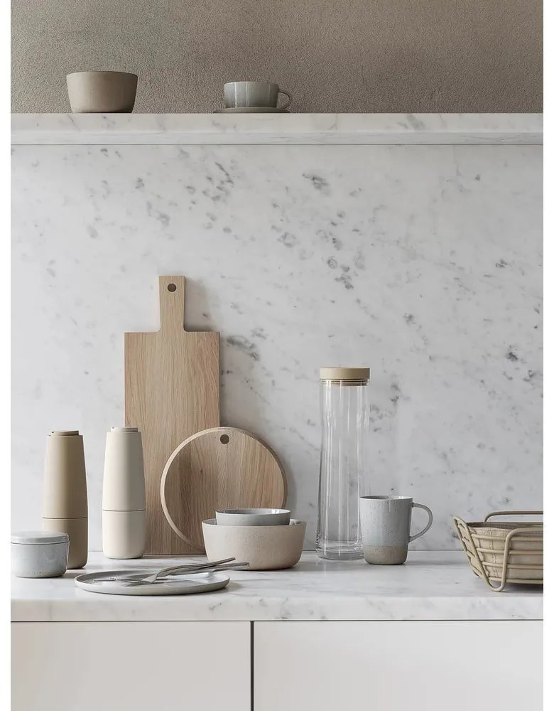 Svetlosivý/béžový keramický hrnček 250 ml Sablo – Blomus