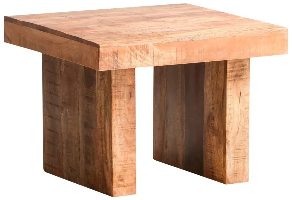 furniture-nabytek.cz - Masívny konferenčný stolík z mangového dreva, lakovaný, hnedý – 60×60×45 cm