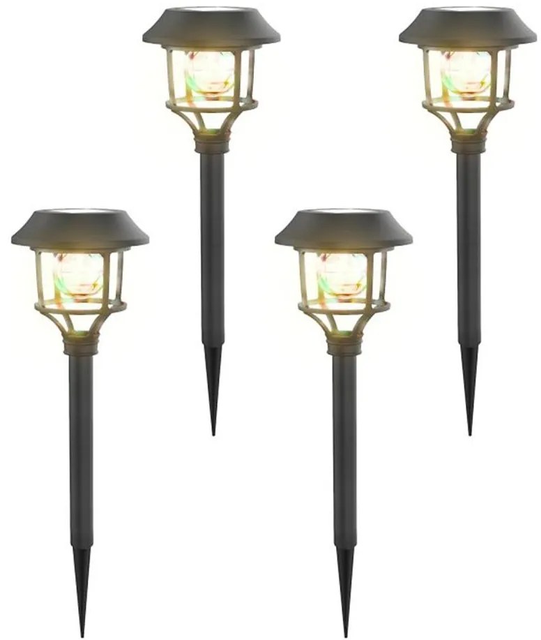 Aigostar B.V. Aigostar - SADA 4x LED RGB Solárna lampa LED/0,2W/2V IP44 AI1856