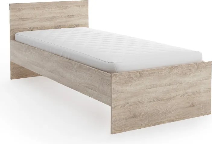Posteľ ELISA 90 x 200 cm, dub sonoma Rošt: Bez roštu, Matrac: Matrac DELUXE 10 cm