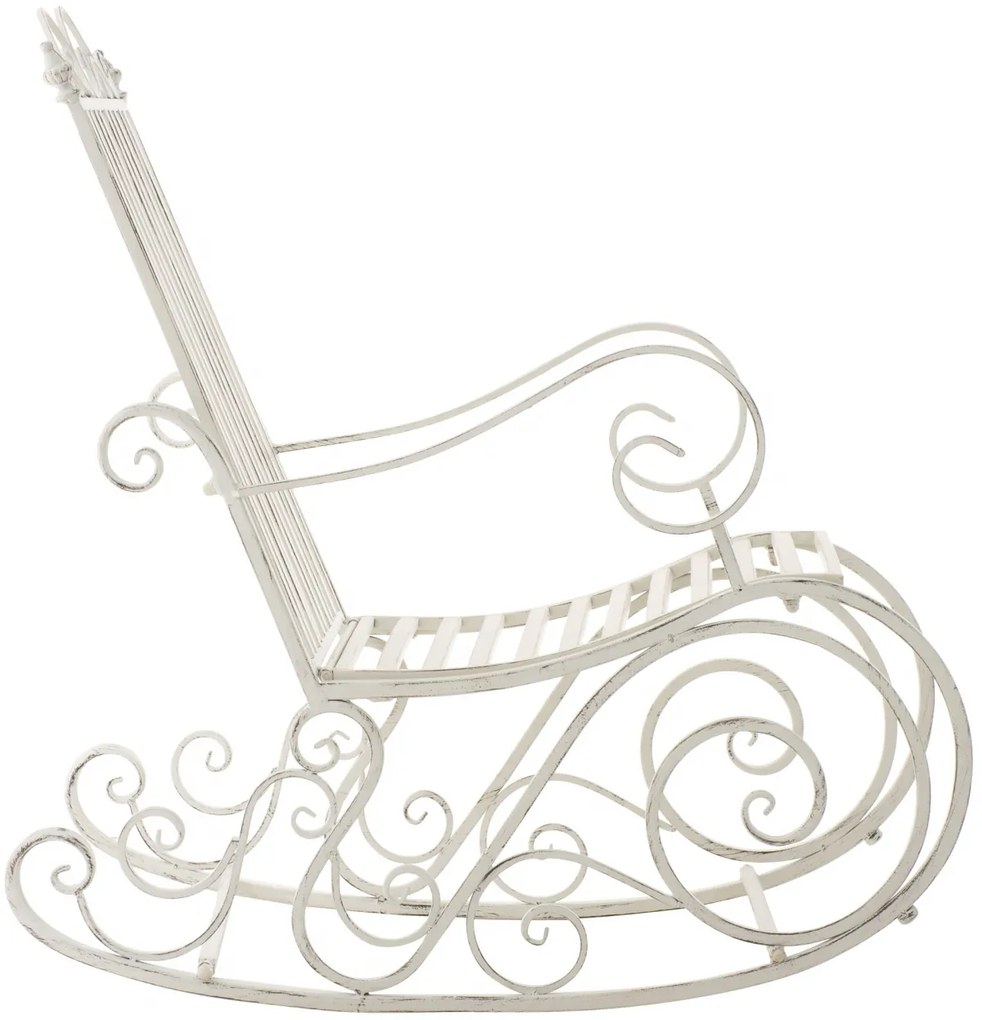 Kovové hojdacie kreslo Smile - Biela antik