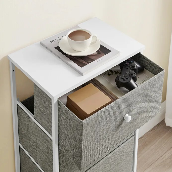 Autronic BONTEC Komoda 45x30x92cm, mdf, sivá, AUK-E1031 GREY Farba: Biela