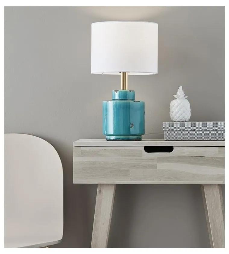Modro-biela stolová lampa Markslöjd Cous