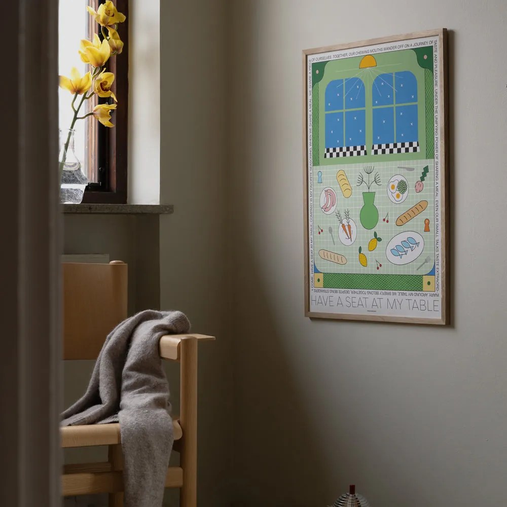 Moikka Plagát A Seat at my Table by Signe Bagger 50x70 cm