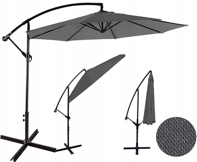TRENDIE Záhradný slnečník Sunny - tmavo sivý 300cm