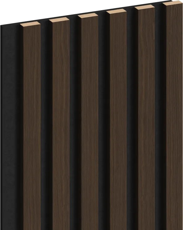 Mexen Lam-F, akustické stenové lamely 275 × 30 cm, plstený podklad 8 mm, technická dyha, orech palisandrový, S105-275307-3015-021