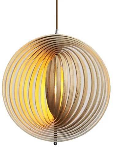 Drevený luster na lanku 1xE27/60W/230V priemer 50 cm masív/dyha/kaučukovník
