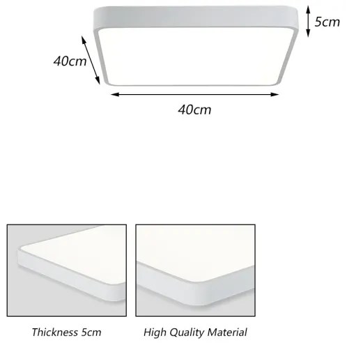 Brilagi - LED Stropné svietidlo POOL SQUARE LED/36W/230V 40x40 cm biela