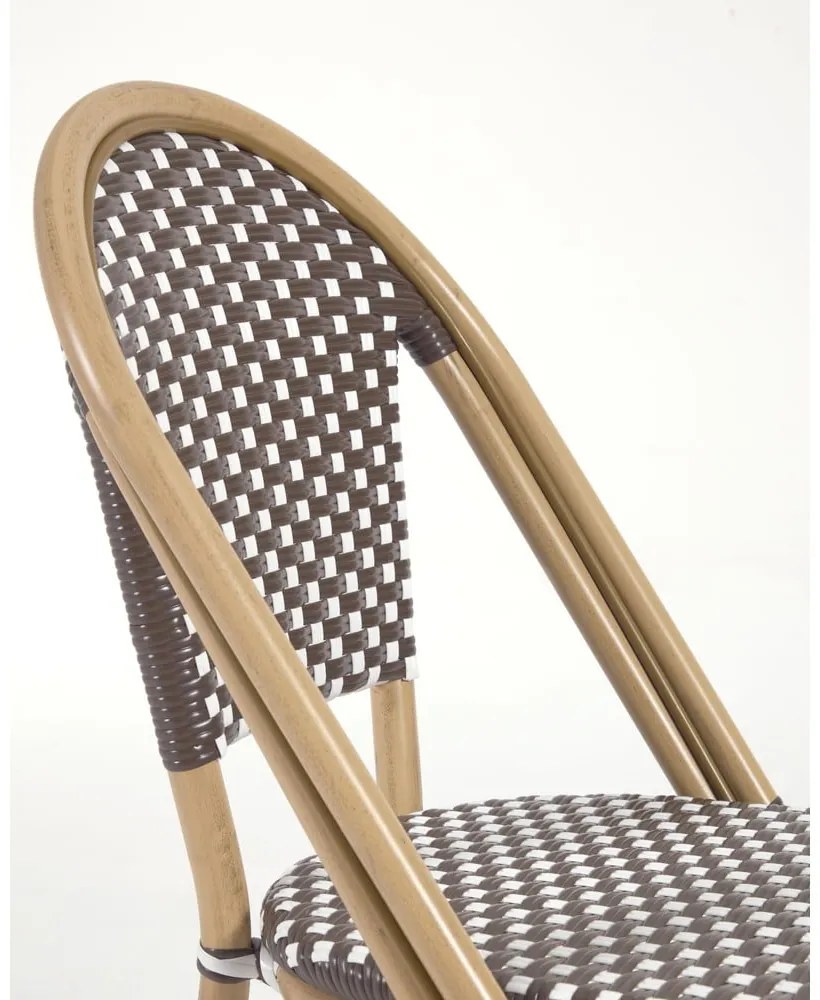 Bielo-hnedá vonkajšia stolička Kave Home Marilyn