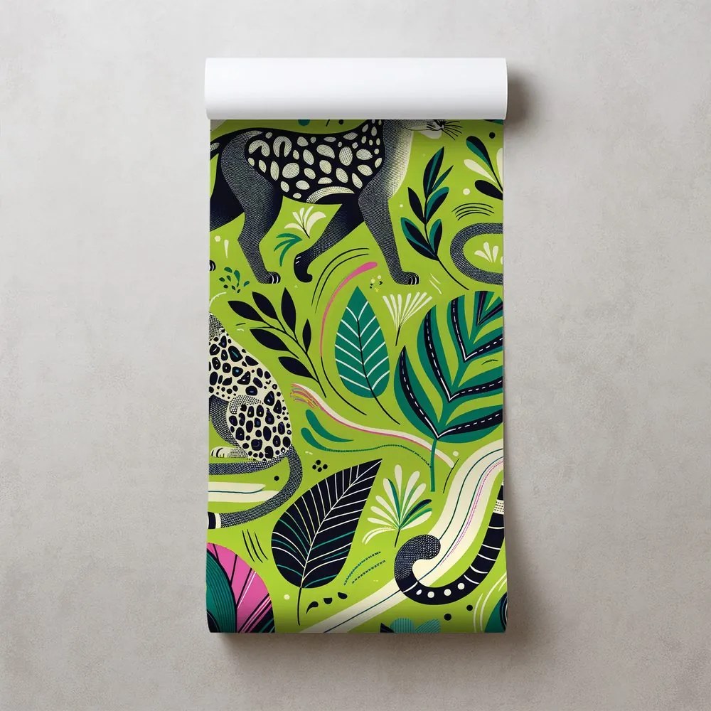 Tapeta leopardy v tropickej džungli