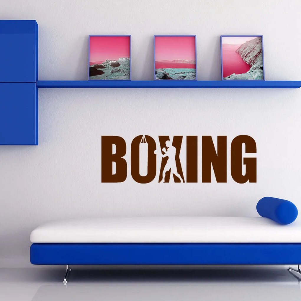 Veselá Stena Samolepka Nápis boxing Farba: žlutá, Veľkosť: 40 x 12 cm
