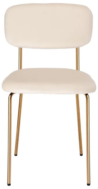 Jedálenská stolička LOUIS zamatová, zlatá / béžová