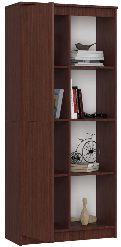 Regál Rexa 80 cm 1 skrinka a 4 police wenge