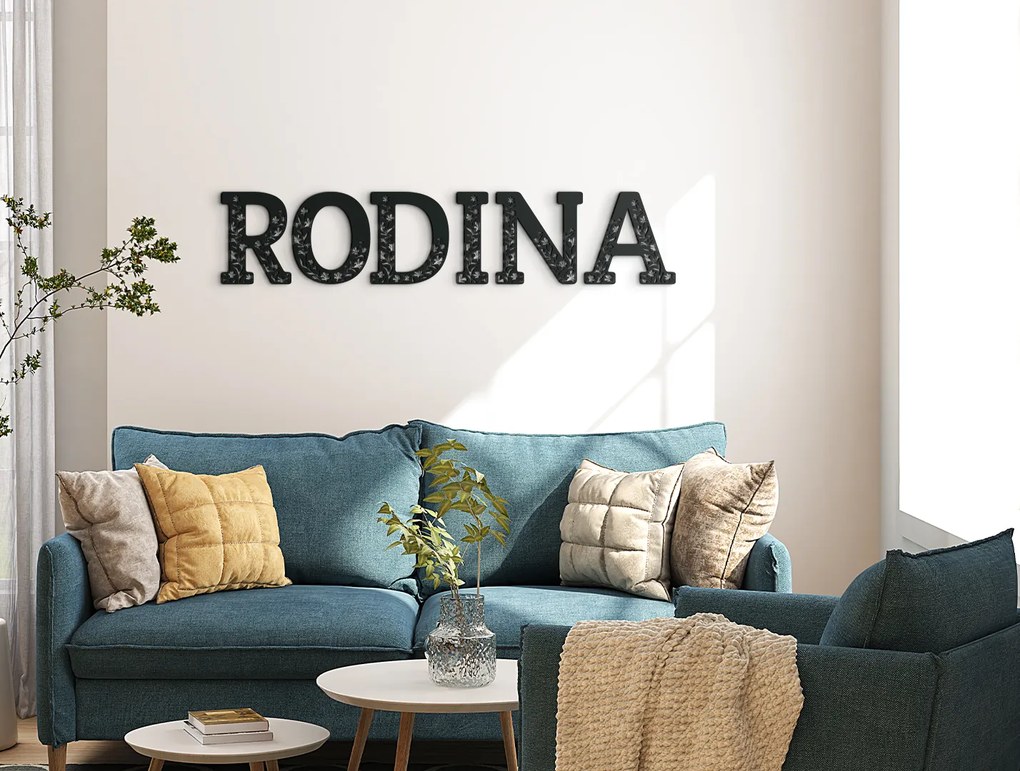 drevko Drevený nápis Rodina Rozmer obrazu: 12 x 60 cm, Farba dekorácie: Čierna