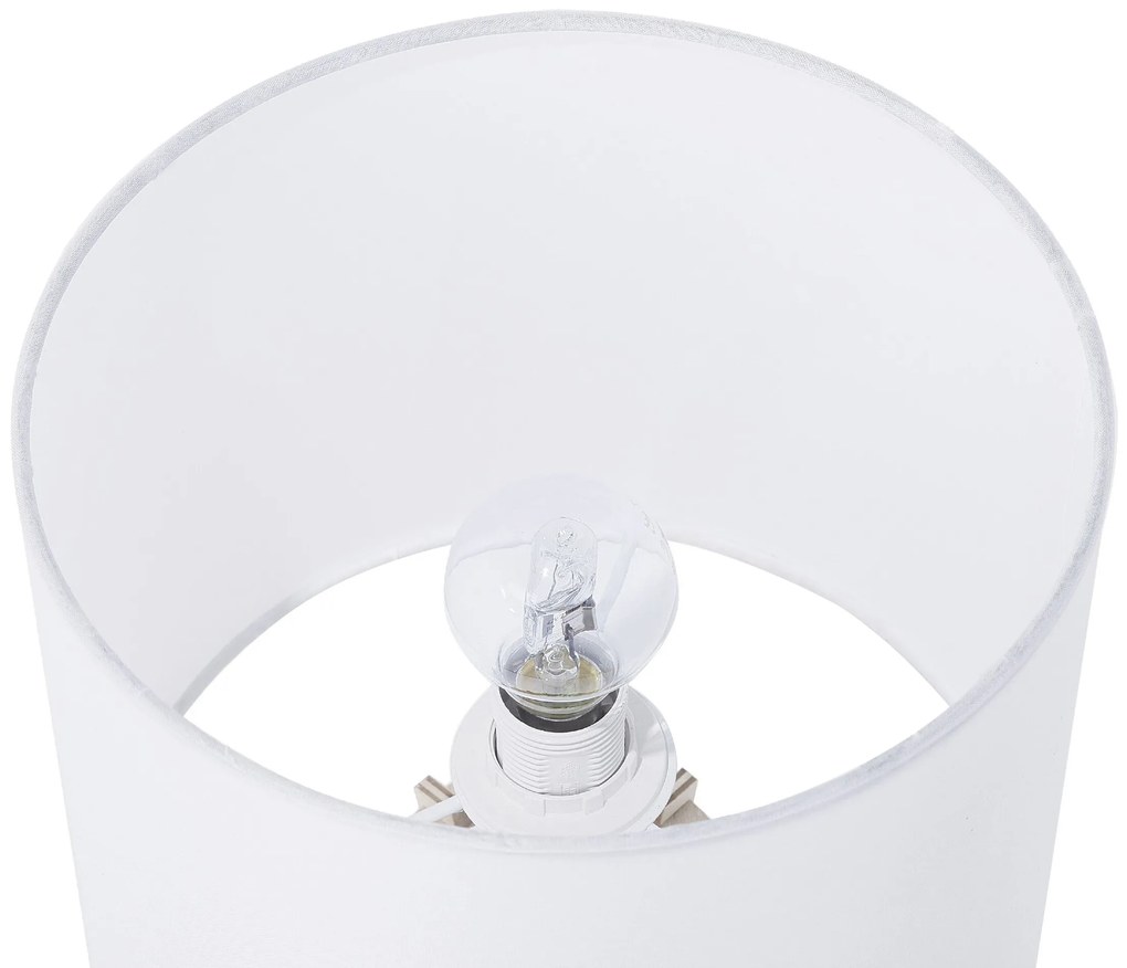 Drevená stolná lampa biela CARRION Beliani
