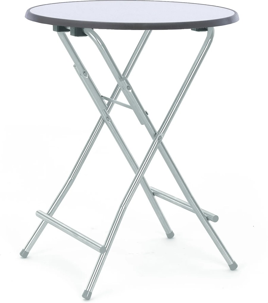 Skladací barový stôl Nina, Ø 850x1050 mm, šedý, galvanizovaná podnož