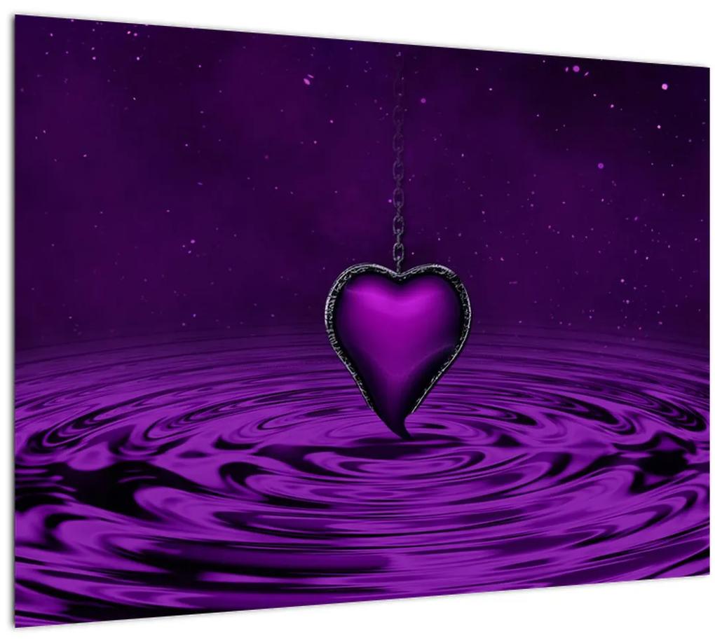 Obraz fialového srdca (70x50 cm)